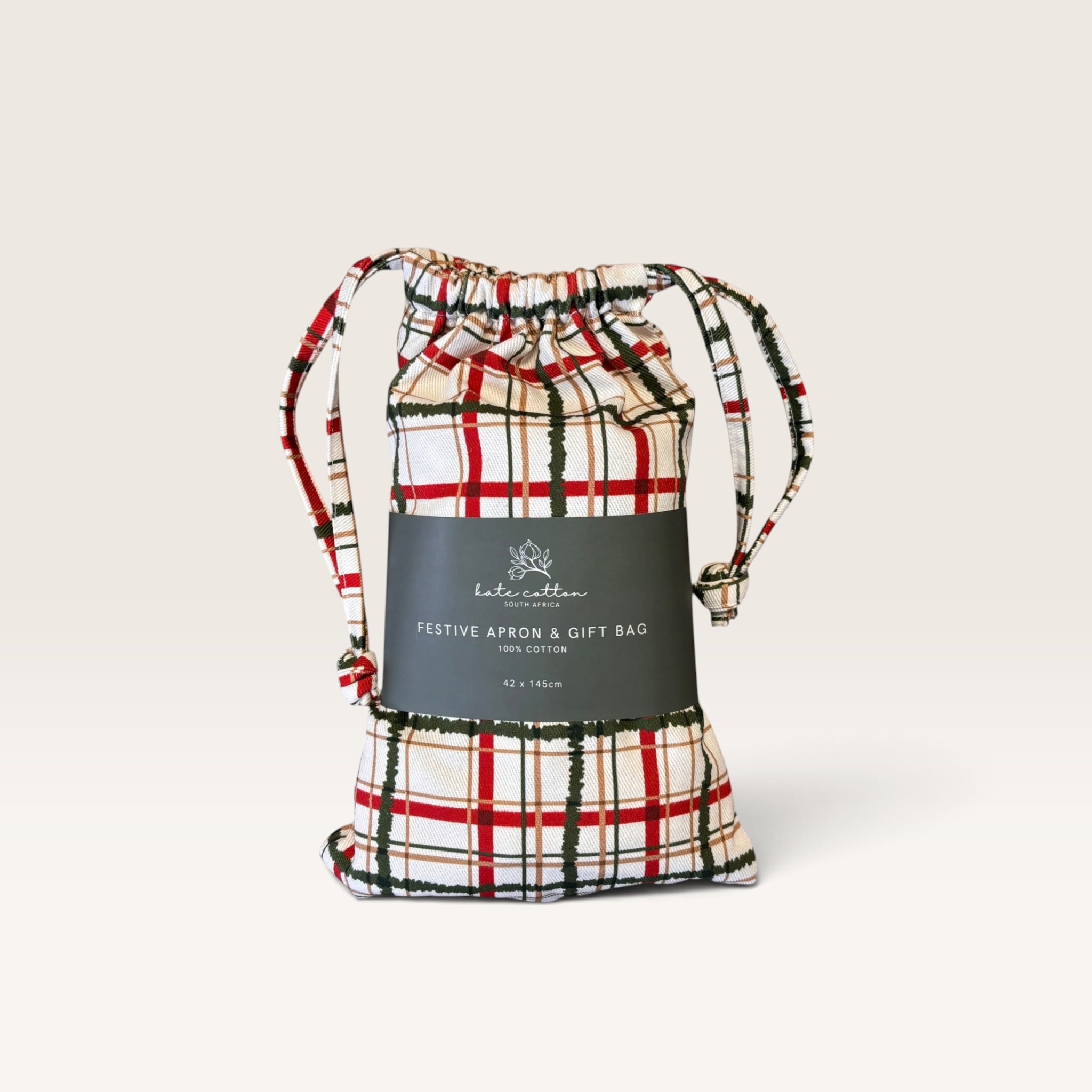 festive apron - tartan