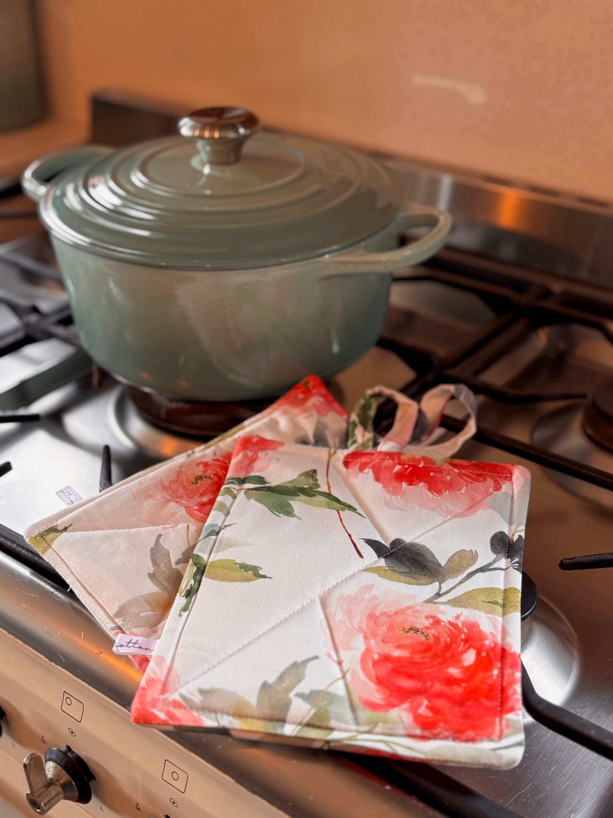 Oven Mitts - Peony Rose Print