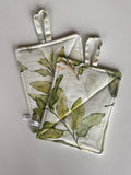 kate cotton oven mitts - lemongrass print