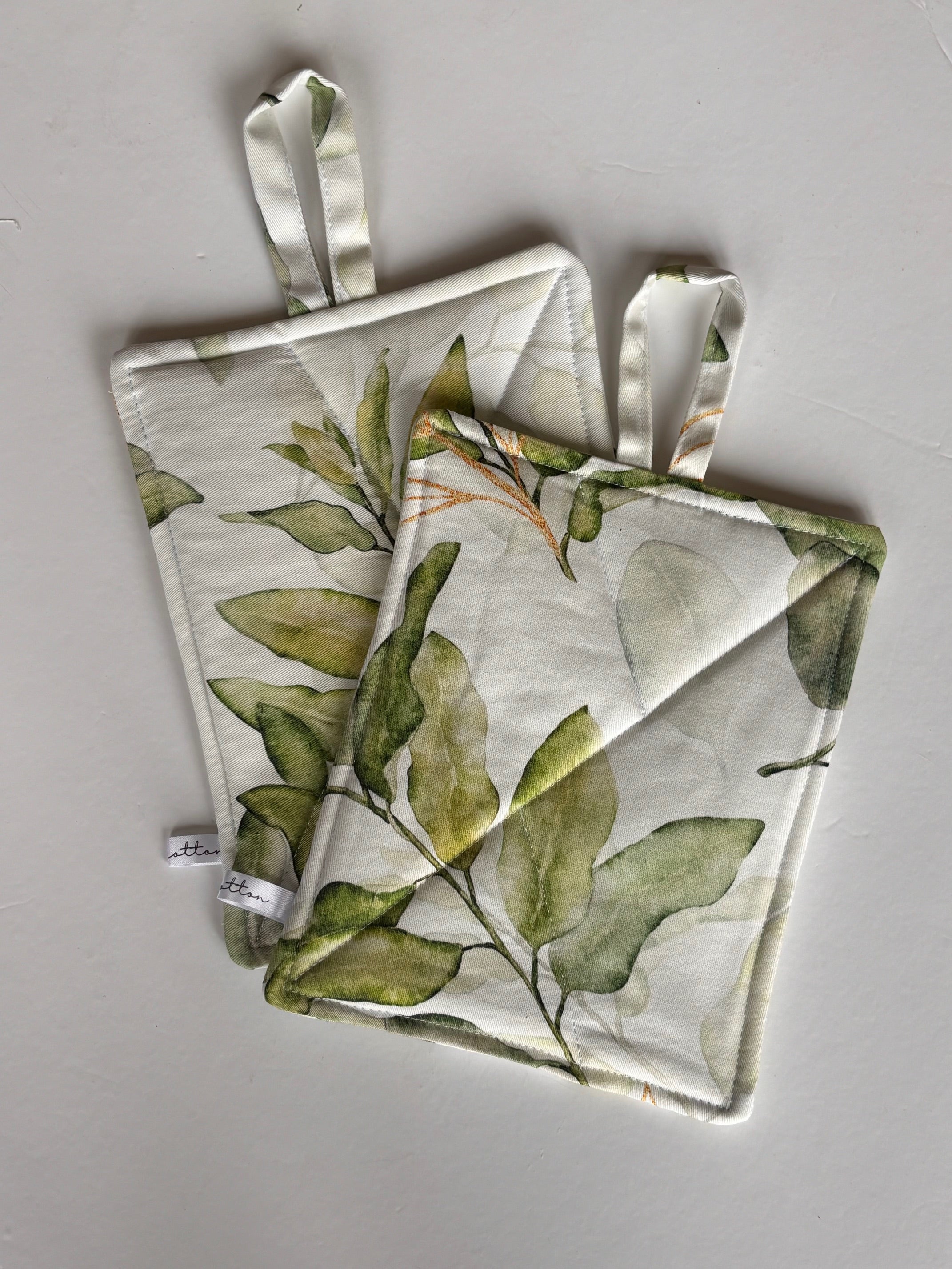 Oven Mitts - Lemongrass Print