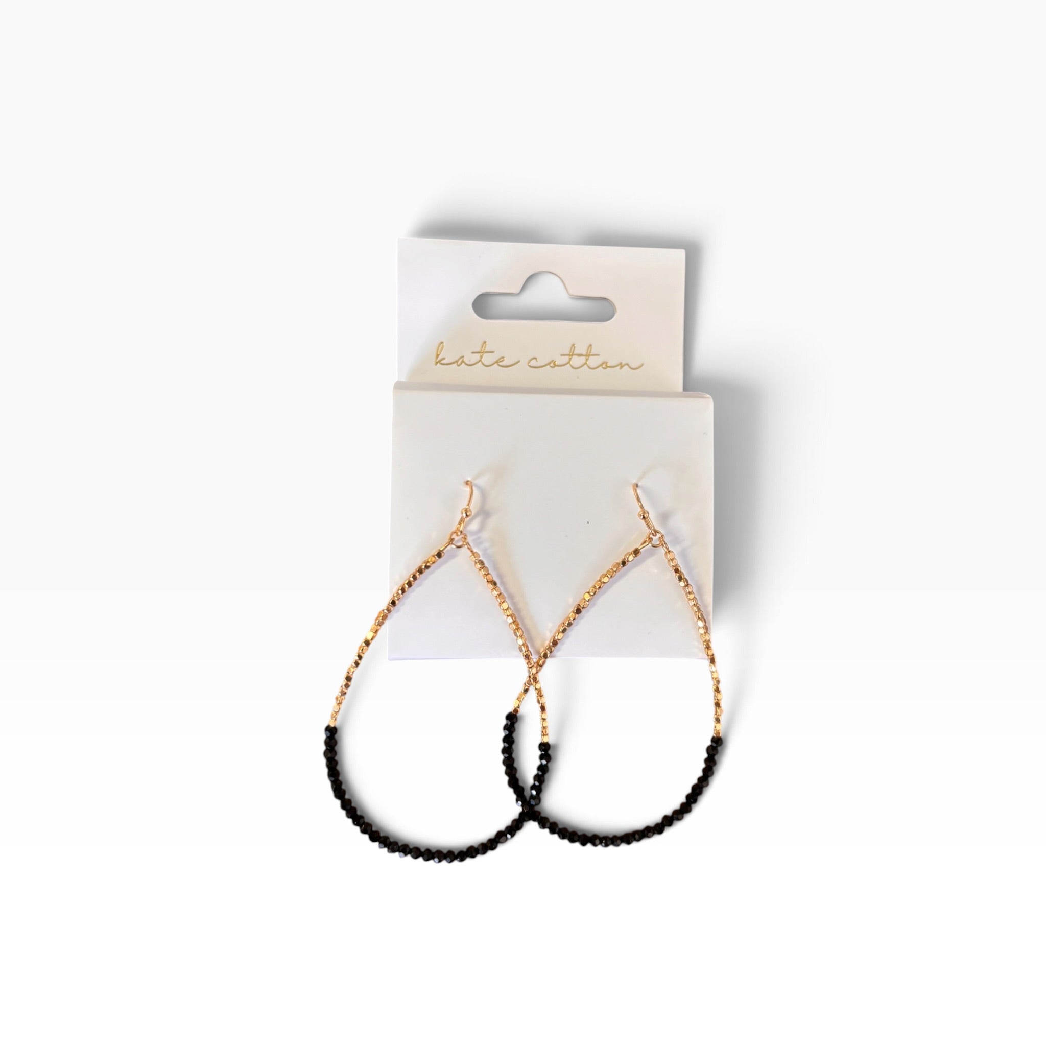 Olivia Hoop Earrings - Black & Gold