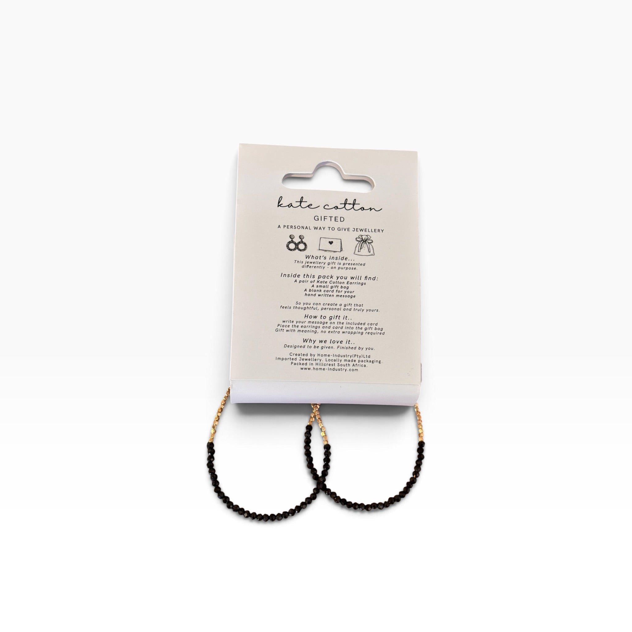 Olivia Hoop Earrings - Black & Gold