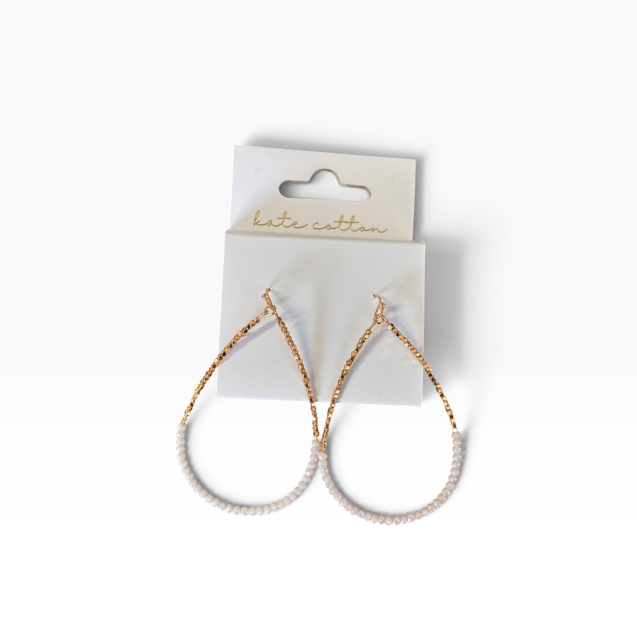 Olivia Hoop Earrings - White