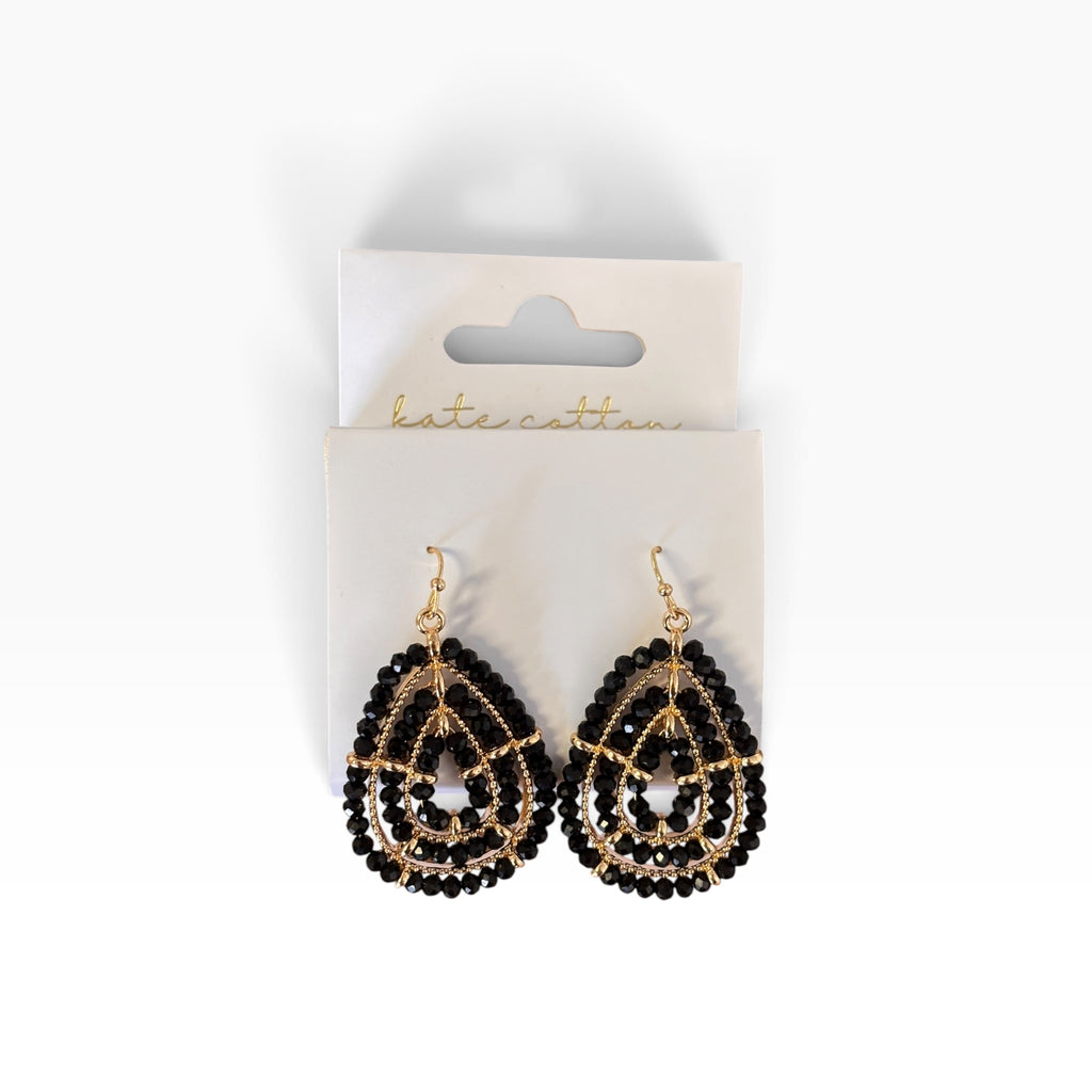 Nikki Bead Earrings - Black