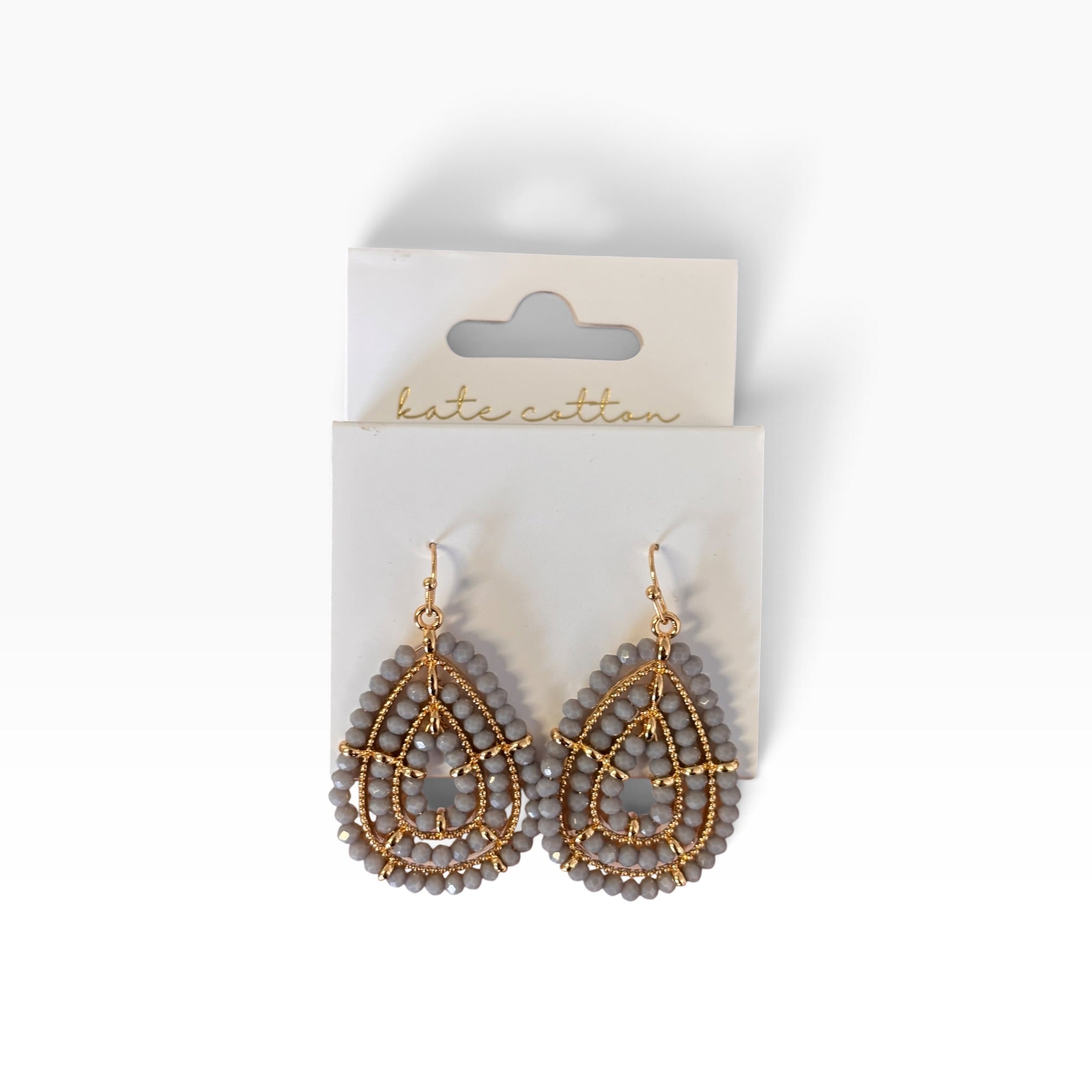 Nikki Bead Earrings - Grey