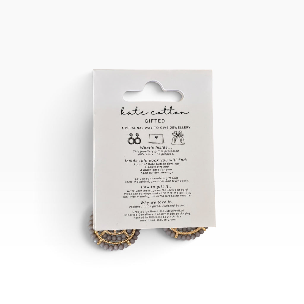 Nikki Bead Earrings - Grey