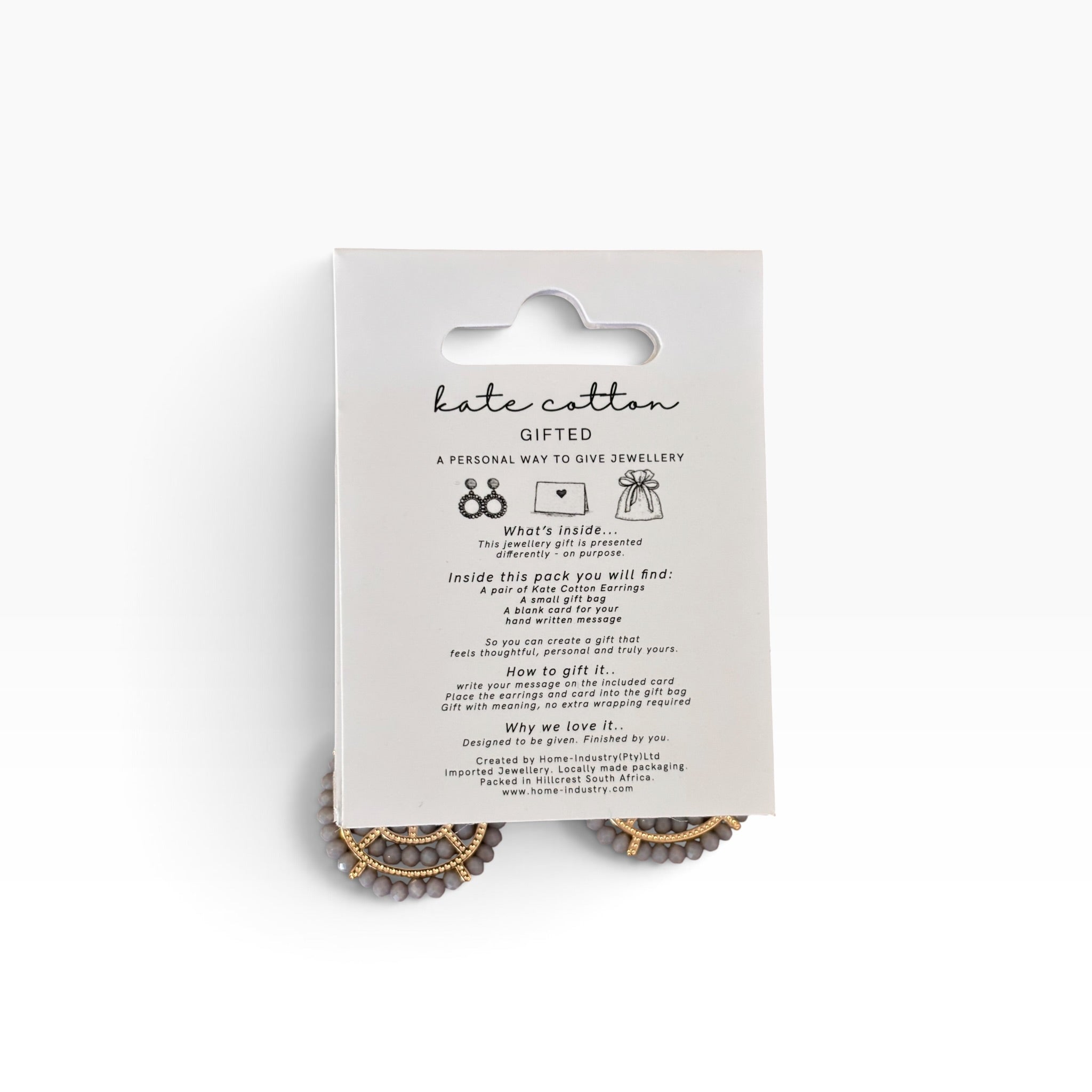 Nikki Bead Earrings - Grey