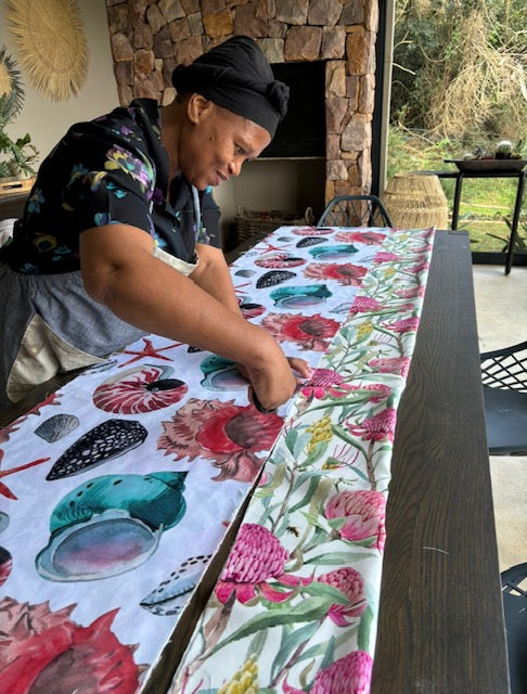 mushroom field table runner