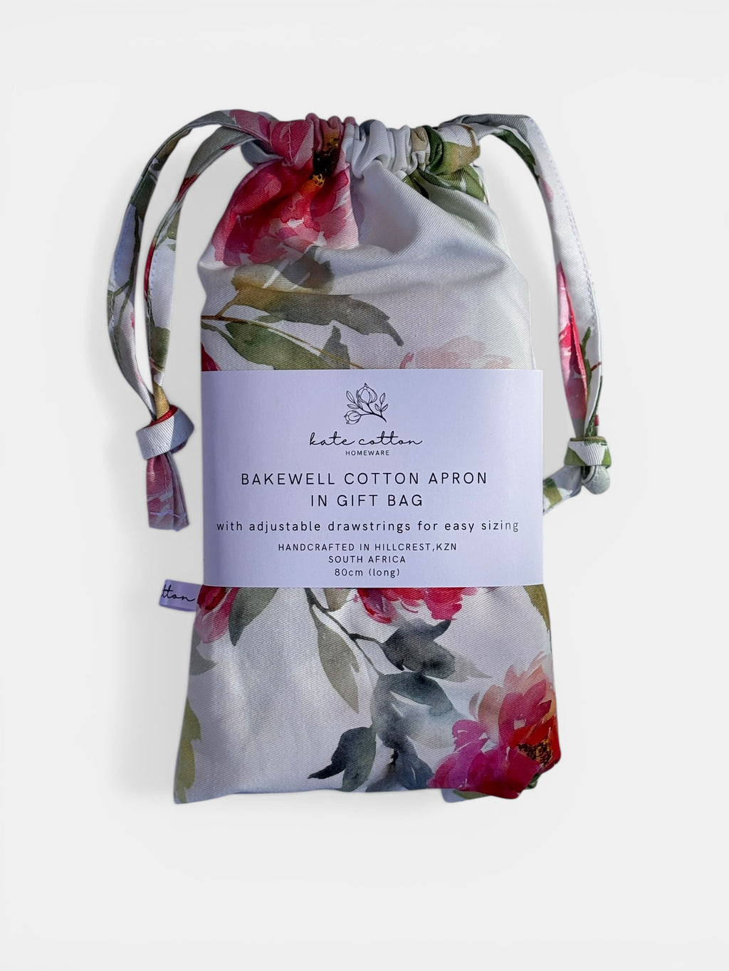 kate cotton bakewell apron - peony rose