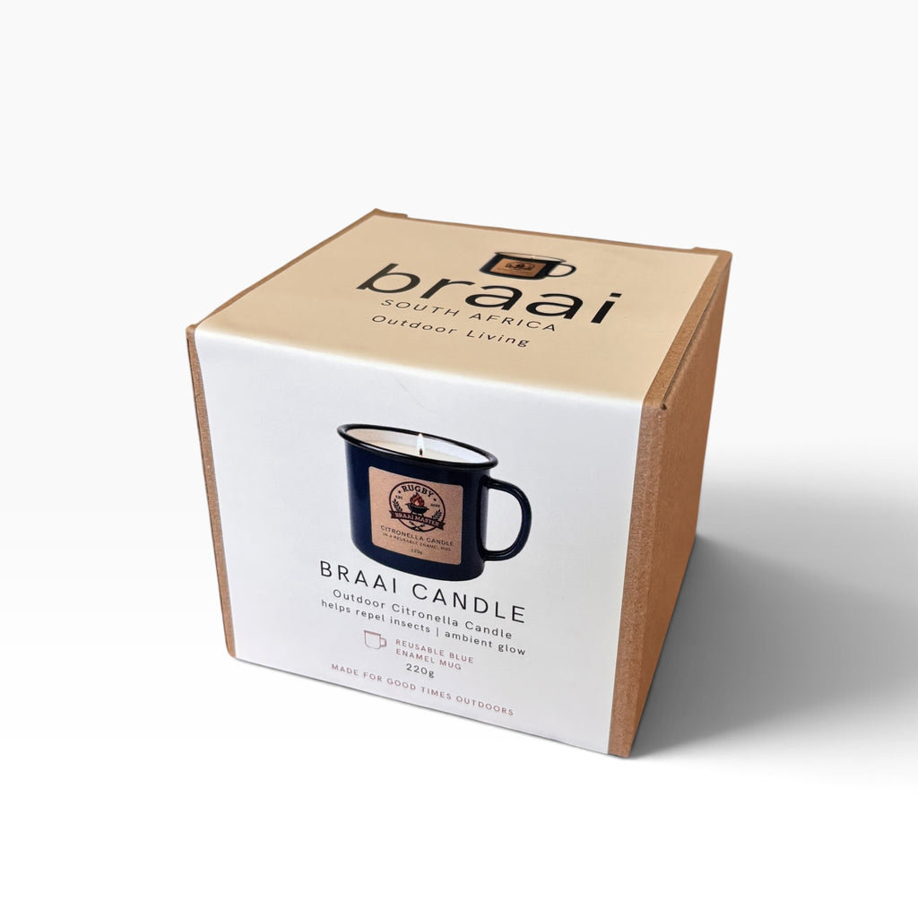 Braai South Africa | Citronella Braai Candle - Blue Enamel Mug