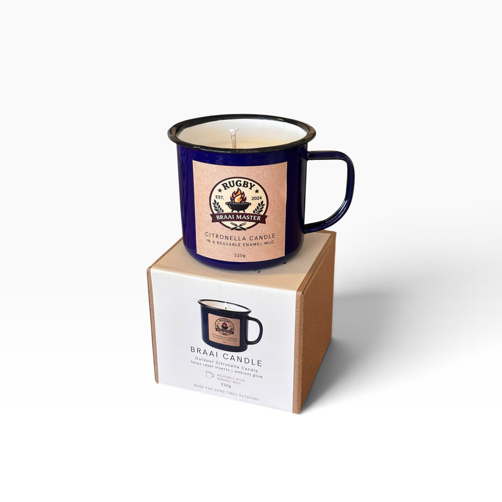 Braai South Africa | Citronella Braai Candle - Blue Enamel Mug