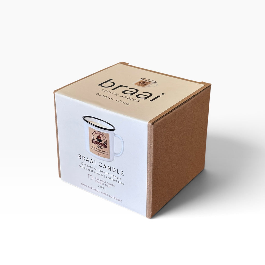 Braai South Africa | Citronella Braai Candle - White Enamel Mug