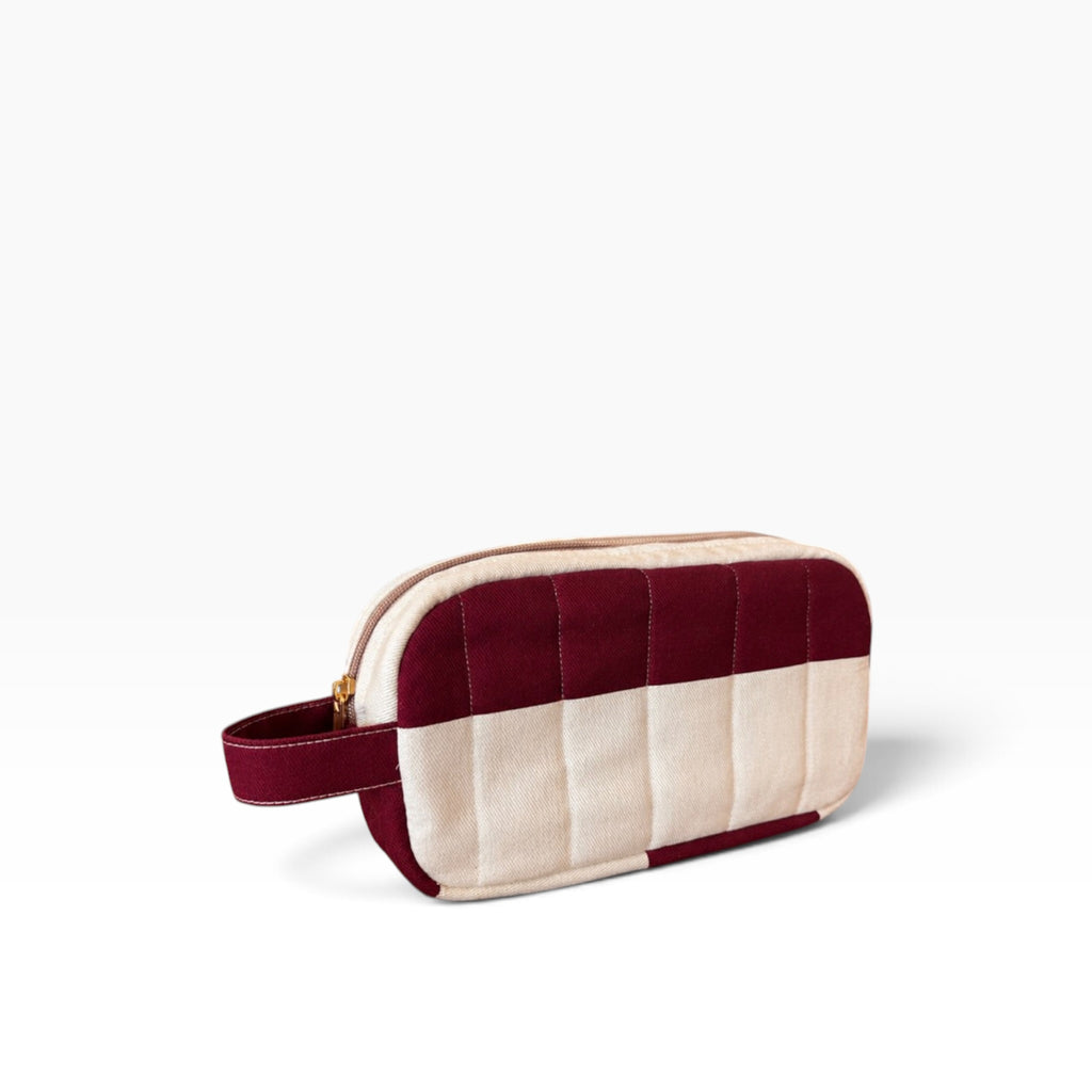 Braai South Africa | Toiletry Bag - Rugby Stripe Burgundy