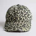 Leopard Print Baseball Style Cap -Natural