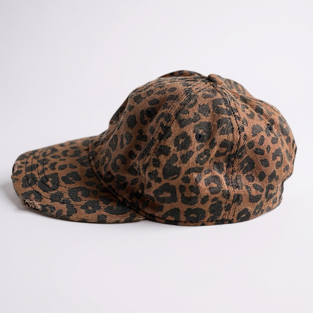 Leopard Print Baseball Style Cap - Brown