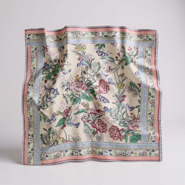 floral butterfly garden bandana scarf