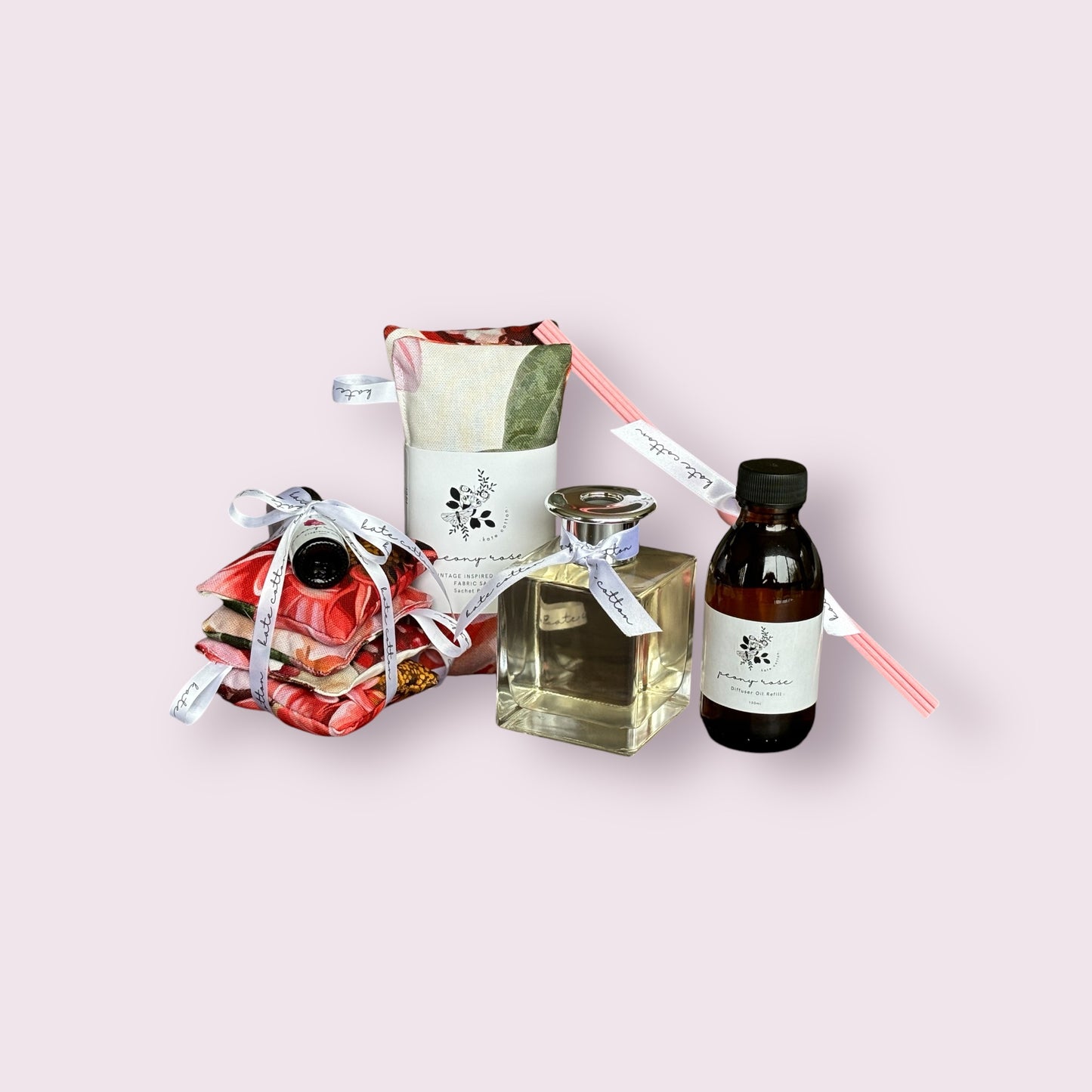 kate cotton peony rose home fragrance set