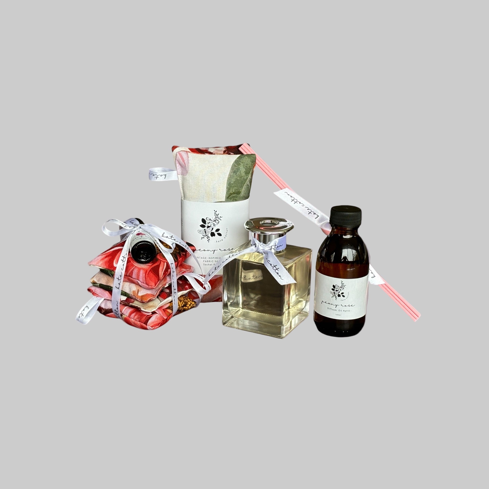 kate cotton peony rose home fragrance set