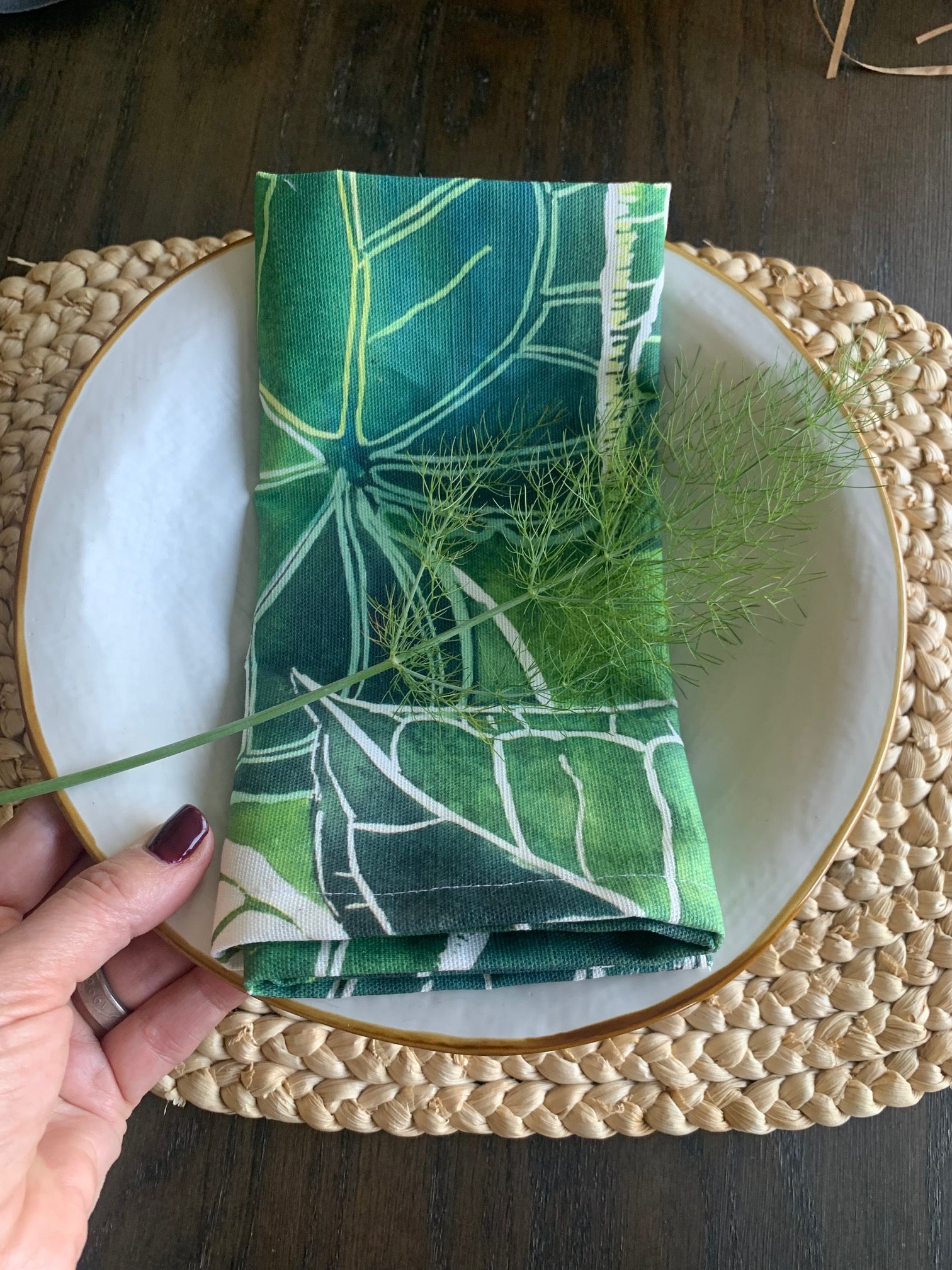 kate cotton verdant field table napkins