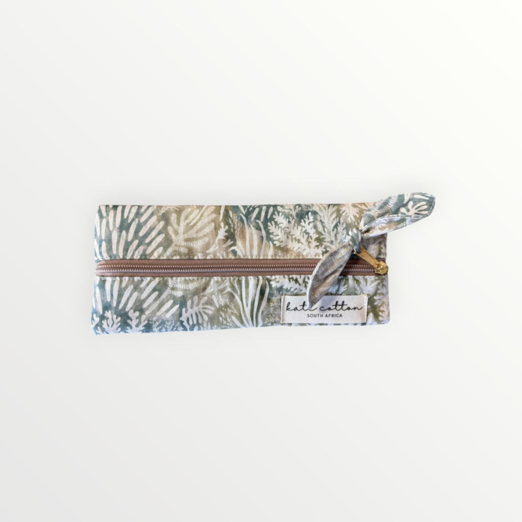 kate Cotton padded quilted 12" laptop sleeve & pencil case set - ocean breeze