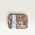 kate Cotton padded quilted 12" laptop sleeve & pencil case set - safari browns