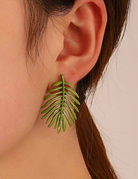 Green Coconut Leaf Earrings