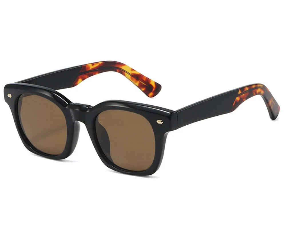vanté 9011 classic square sunglasses - black|amber