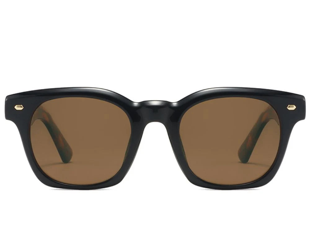 vanté 9011 classic square sunglasses - black|amber