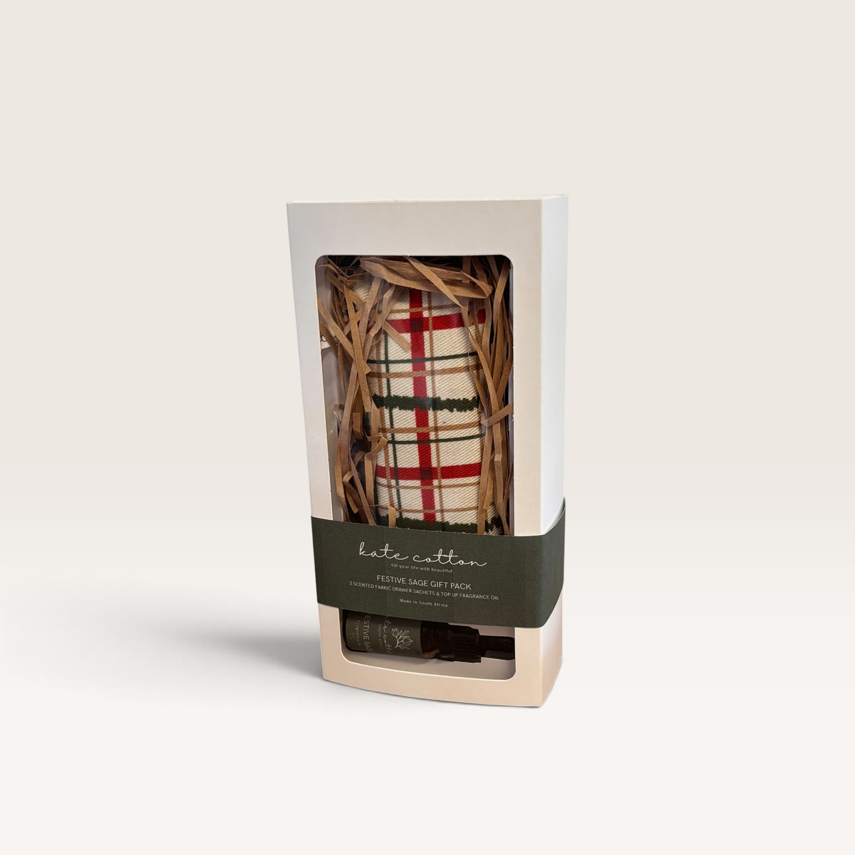 kate cotton signature gift set - festive fig ( tartan )