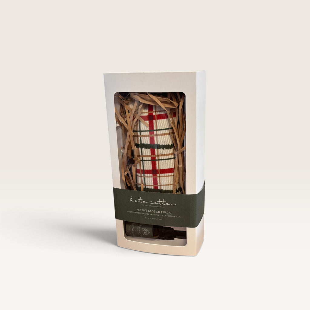 kate cotton signature gift set - festive fig ( tartan )
