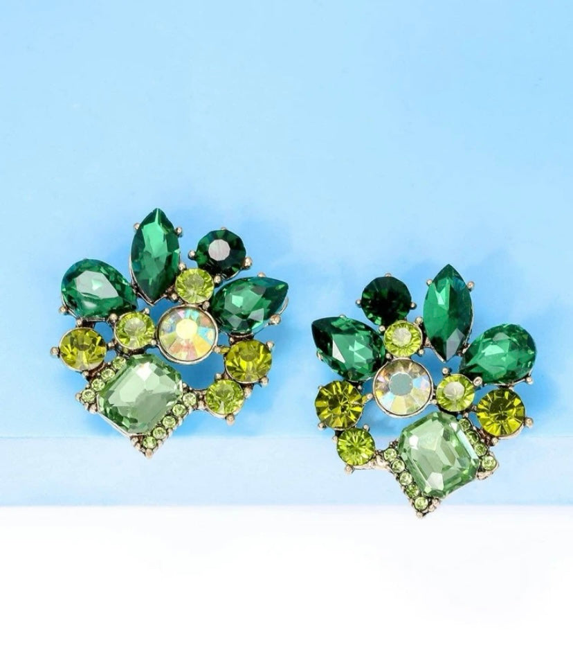 Green Vacay Night Sparkle Earrings