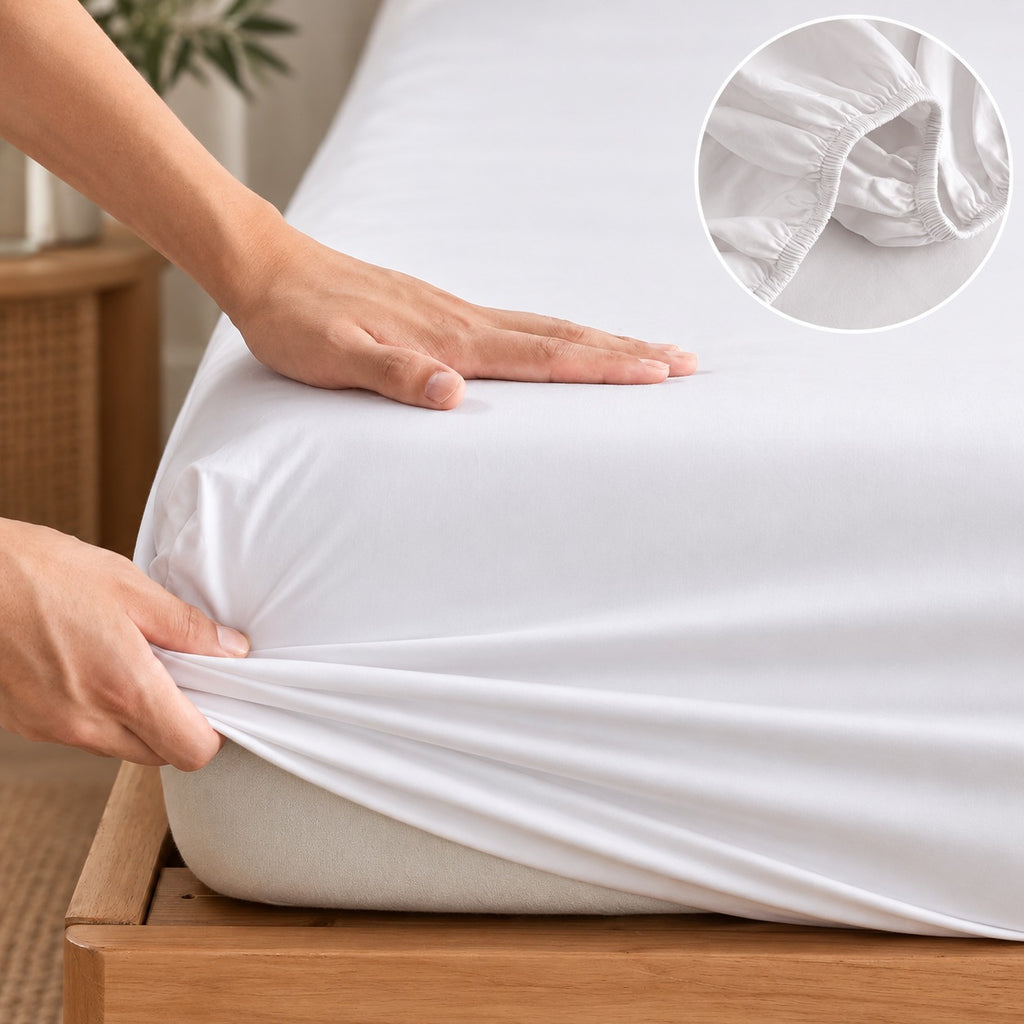 Kate Cotton White 500tc Fitted Sheet