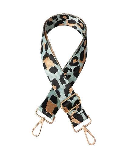 Aqua Leopard Print Crossbody Bag Strap