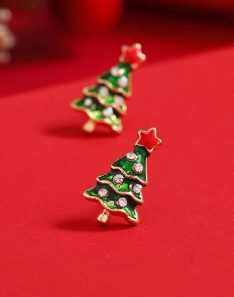 Christmas Tree Stud  Earrings