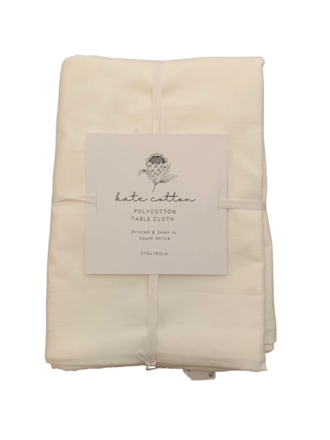 Kate Cotton White Poly Table Cloth