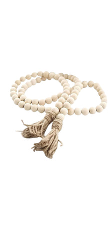 Wooden Bead Strand Decoration - Natural