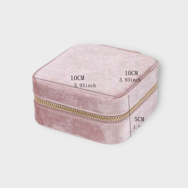 Mini Luxe Velvet Jewellery Box - Pink