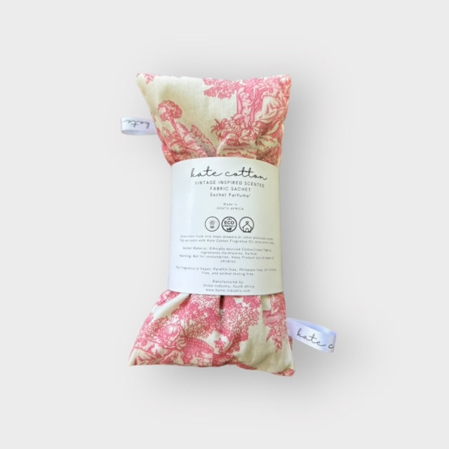 kate cotton peony rose vintage style scented sachets - toile fleurie pink
