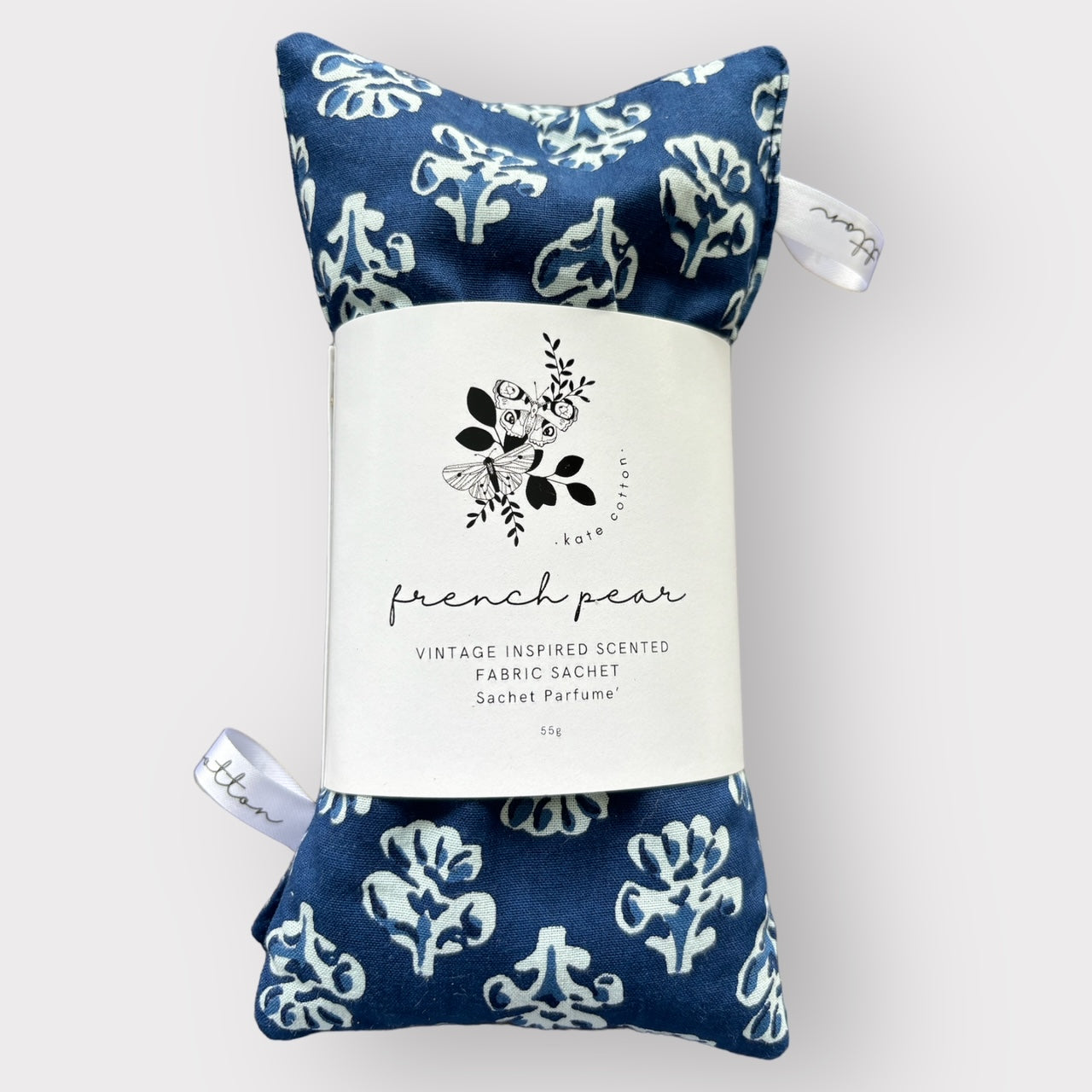 kate cotton french pear vintage style scented sachets - french blues
