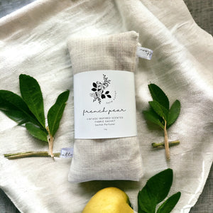 kate cotton french pear vintage style scented sachets - marbled linen