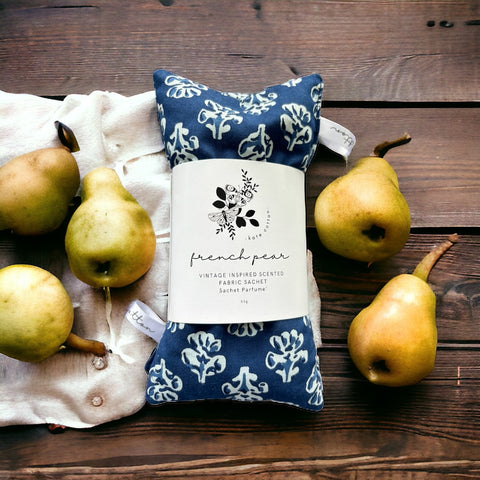 kate cotton french pear vintage style scented sachets - french blues