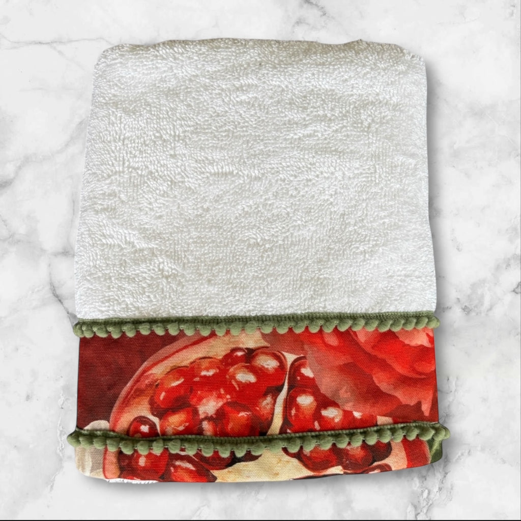 Kate Cotton Embellished Hand Towel - Peony Rose