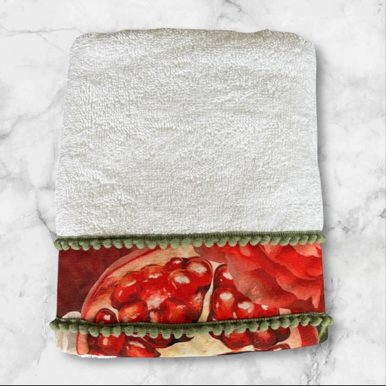Kate Cotton Embellished Hand Towel - Peony Rose