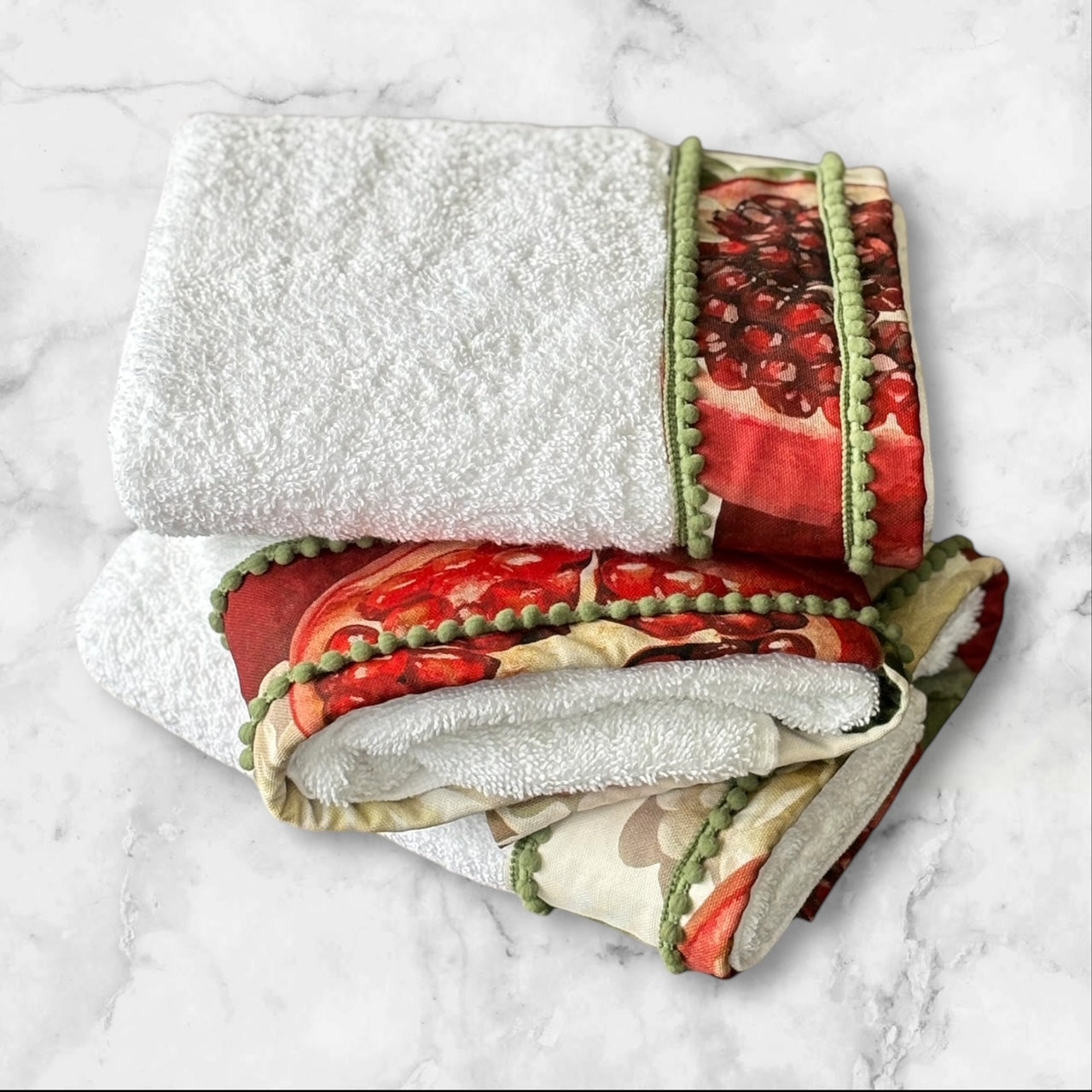Kate Cotton Embellished Hand Towel - Peony Rose