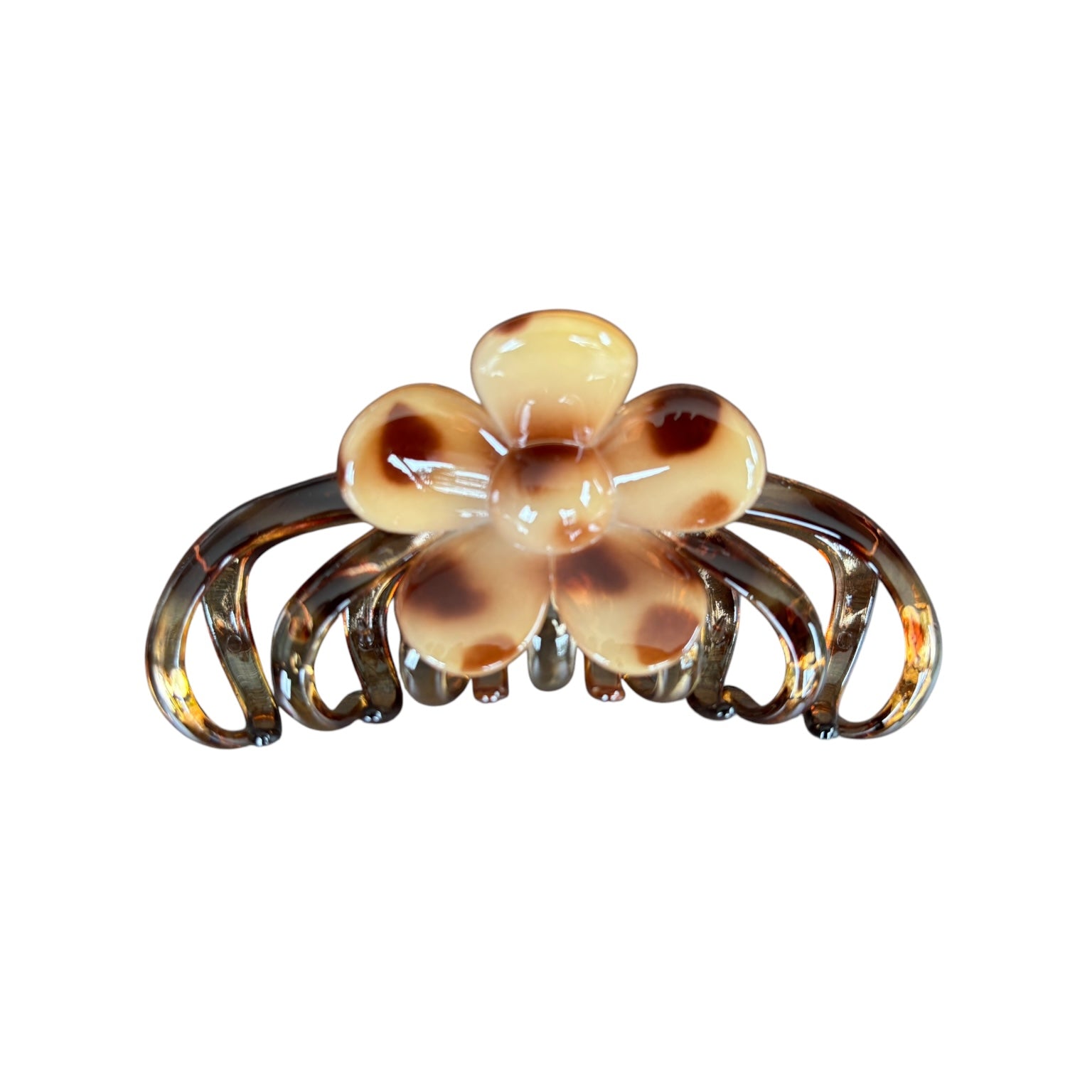 leopard print flower hairclip