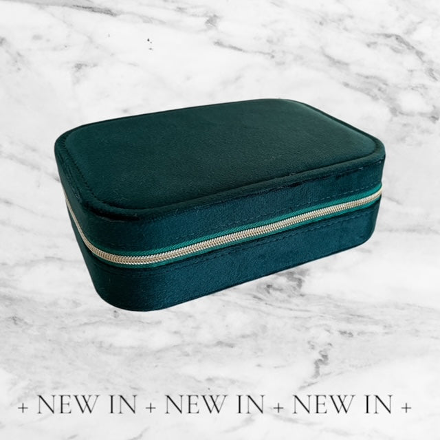 Large Velvet Jewellery Box - Green