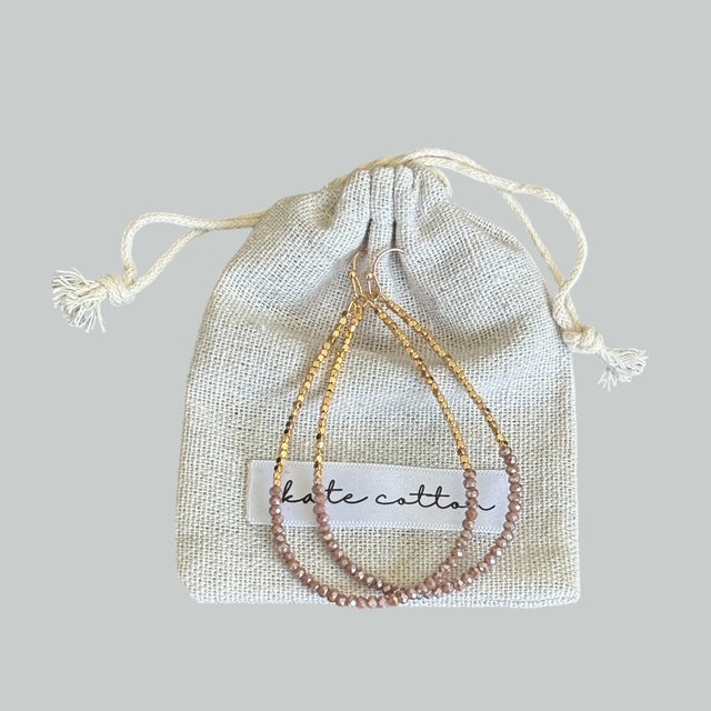 Olivia Hoop Earrings - Coffee & Gold