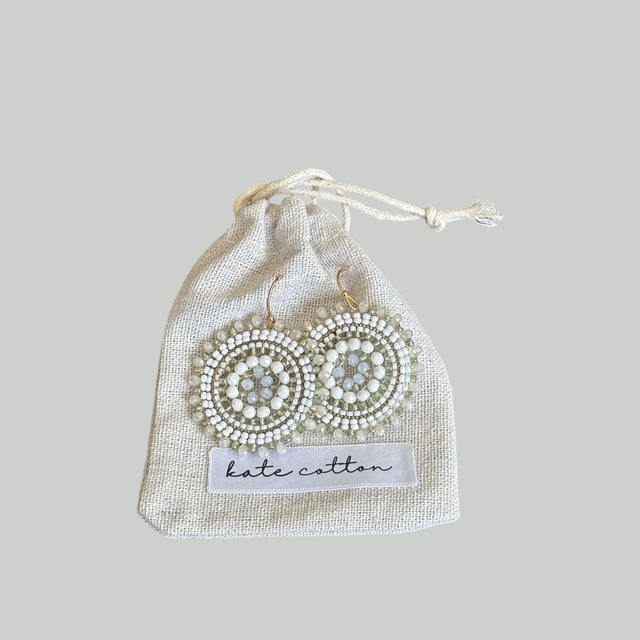 Carmen Bead Earrings - Cream