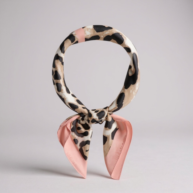 pink animal print bandana scarf