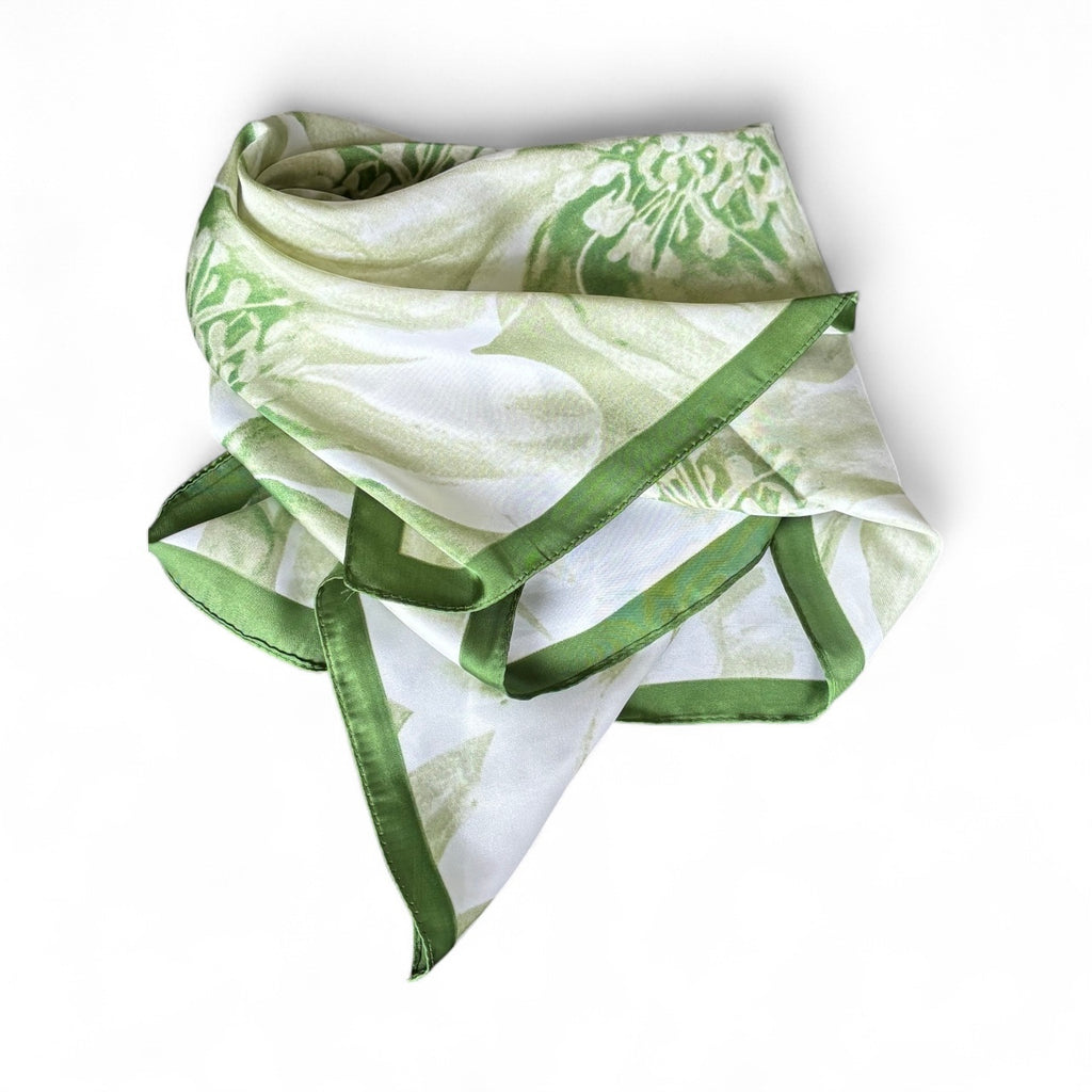 fauna botanical green print bandana scarf